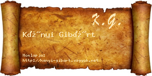 Kányi Gibárt névjegykártya